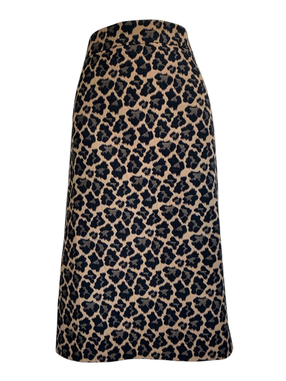 Talbots Leopard Skirt Women's 14, Classic Tan/Black. Back zip, slit. EUC